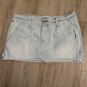 Abercrombie & Fitch Striped Denim Mini Skirt